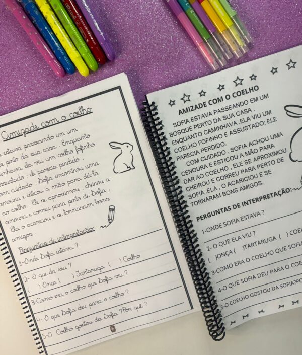 Kit Apostila de textos e Interpretação 1 º e 2º Ano Letra bastão e cursiva Editável pelo canva - Imagem 4