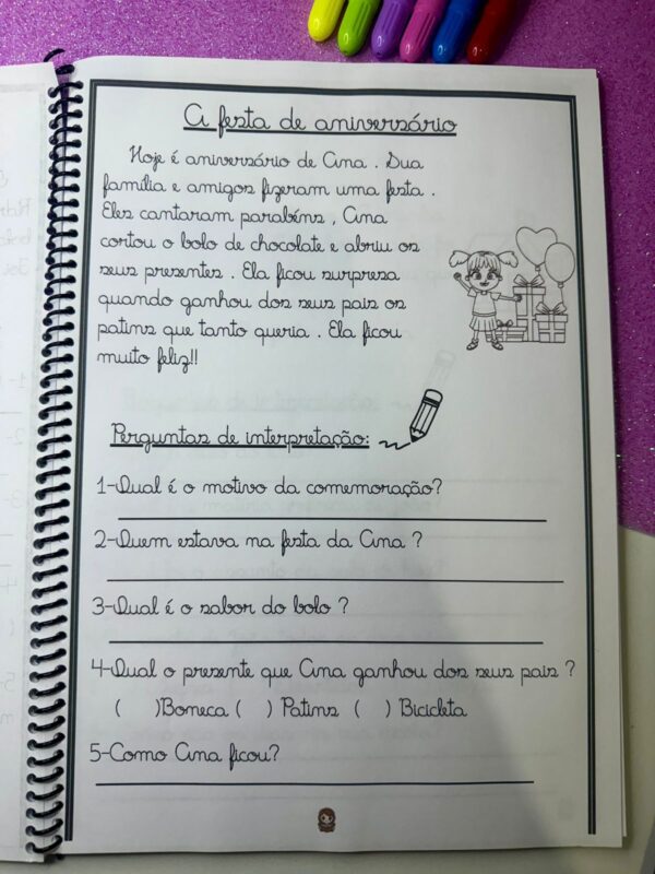 Apostila de Textos e Interpretação 1ºe 2 º Ano (Letra cursiva) - Image 4