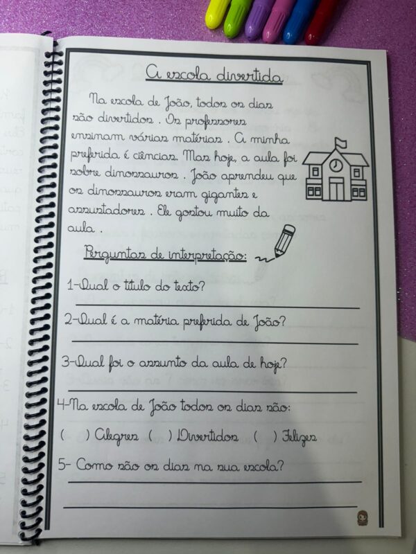 Apostila de Textos e Interpretação 1ºe 2 º Ano (Letra cursiva) - Image 5