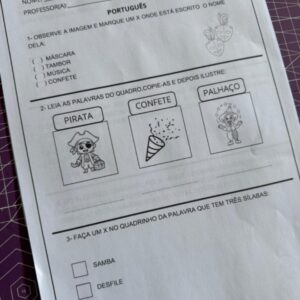 Sequência didática 2º ano Carnaval